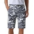 thumbnail image 1 of Pantalones cortos gráficos INSPIRE CHIC para hombres, verano retro, frente plano, bohemios, florales, 34, negro y blanco, 1 of 5