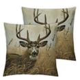 thumbnail image 2 of Nawypu Stag Deer Throw Pillow Covers,Whitetail Deer Fawn in Wilderness Cushion Cases Decorative Pillow Cases for Couch Sofa Bedroom,2 Pcs, 2 of 6
