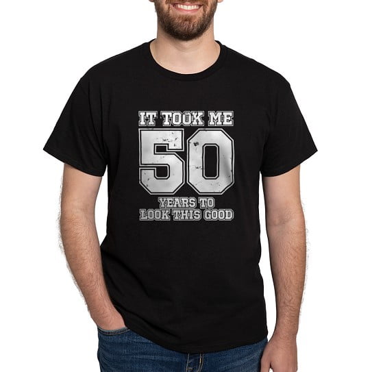 CafePress - This Is What 50 And Awesome Looks Lik Dark T Shirt - Men's Classic Cotton T-Shirts