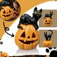 thumbnail image 2 of ZMKIAG Halloween Pumpkin Black Cat Figurine Resin Decor – Cute & Spooky Indoor/Outdoor Tabletop Decoration – Perfect for Porch, Mantel, Or Party Centerpiece – Durable & Weatherproof, 2 of 8