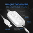thumbnail image 3 of Mpow Headset, USB Headset with Noise Reduction Sound Card, In-line Control, Protein Memory Earmuffs for Skype Calls with Mac and PC (White), 3 of 7
