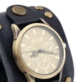thumbnail image 1 of Langgg PU Leather Pointer Watch Bracelets 5.2cm Width Band Black Dial Dia 4cm, 1 of 6