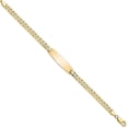 thumbnail image 2 of Solid 14k Yellow Gold Soft Diamond Shape Flat Curb Link ID Bracelet - 8" - 7.9gm, 2 of 6