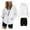 White, variant on Turilly Women's Plus Size Clothes Women Casual Hooded Neck Long Sleeve Loose Regular Blouse Tops and Shorts Set