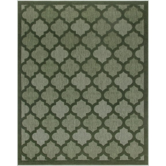 Nourison Easy Care Modern Indoor/Outdoor Green 8' x 10' Area Rug (8x10)