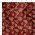 thumbnail image 3 of Soimoi Luxurious 58" Wide Red - Floral Printed, Cotton Jersey Fabric - Perfect Material For Clothing, Home Decor, Craft Projects, 1 Yard, 3 of 6