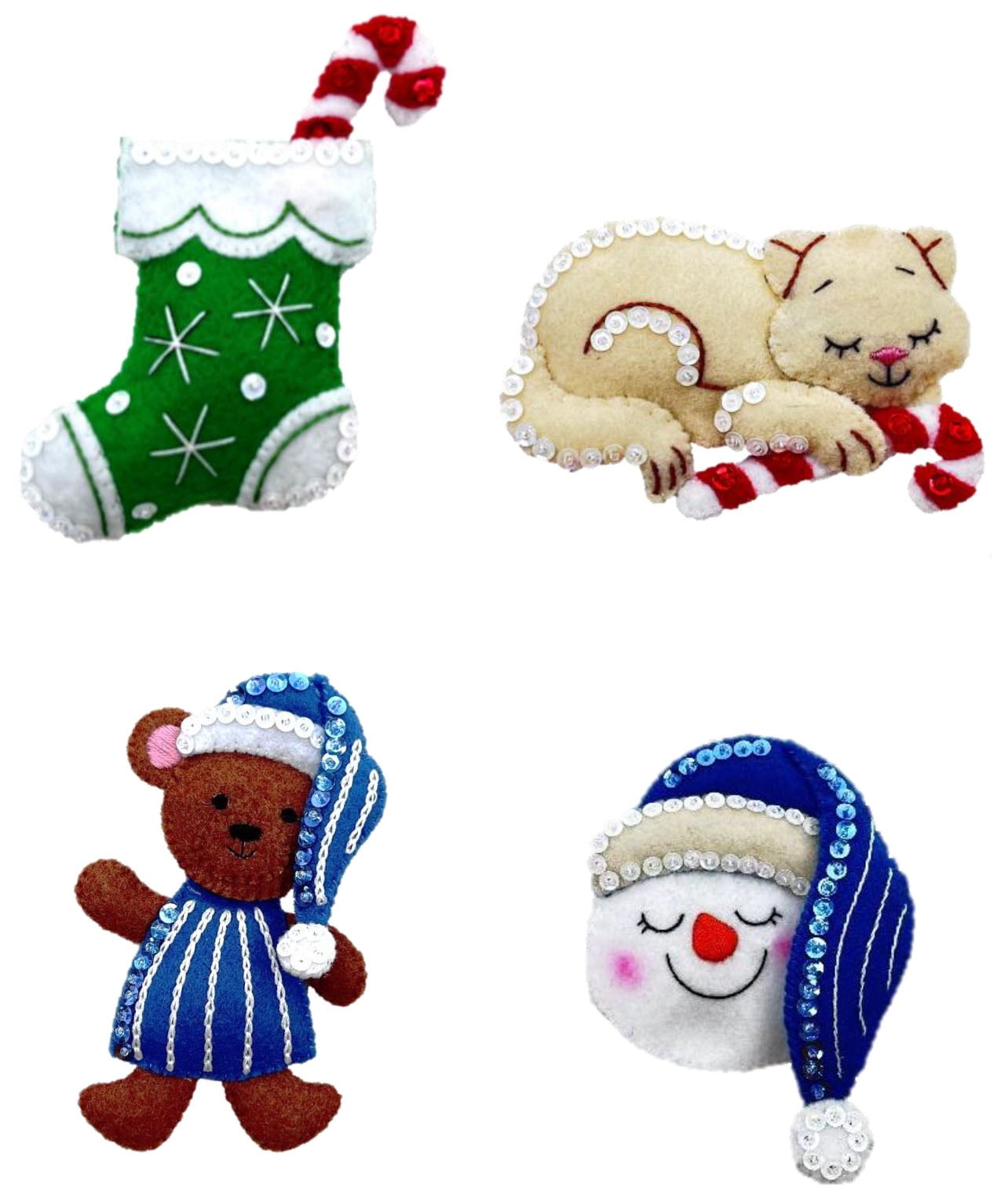 Bucilla Felt Ornaments Applique Kit Set Of 4Holiday Dreaming