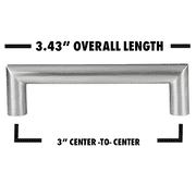 Würth Satin Nickel Cylindrical Pull 3, 1 Pack