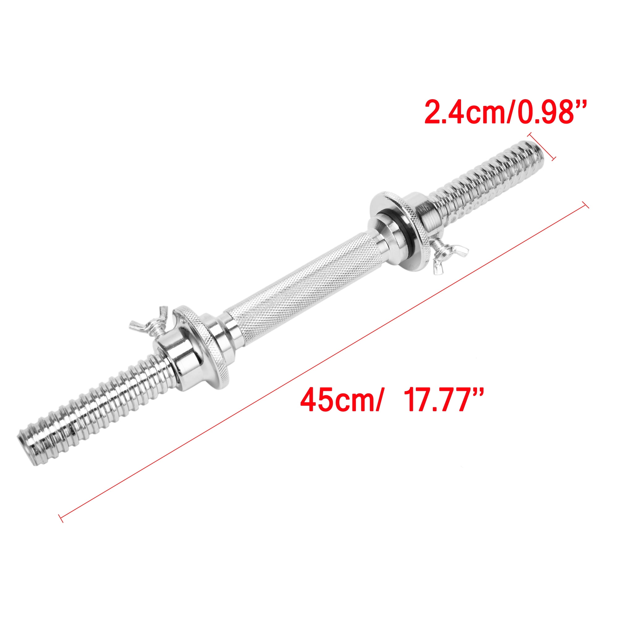 SAYFUT 17.77''/ 45cm Dumbbell Bars Chrome Dumbbell Handles Weight Lifting Spinlock Collar Set for Gym Barbells Dumbbell Bars Strength Training, Safety nut