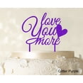 thumbnail image 1 of Love You More Wedding Cake Topper Personalized Glitter Cake Topper Color Option Available 6-7 Inches Wide, 1 of 1