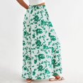 thumbnail image 5 of Women Casual High Waist Wide Leg Pants Summer Floral Solid Long Palazzo Pants Lounge Beach Trousers with Pocket, 5 of 7