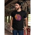 thumbnail image 2 of Geometric figure in sunset colors Men Black T-Shirt, Male Small, 2 of 4