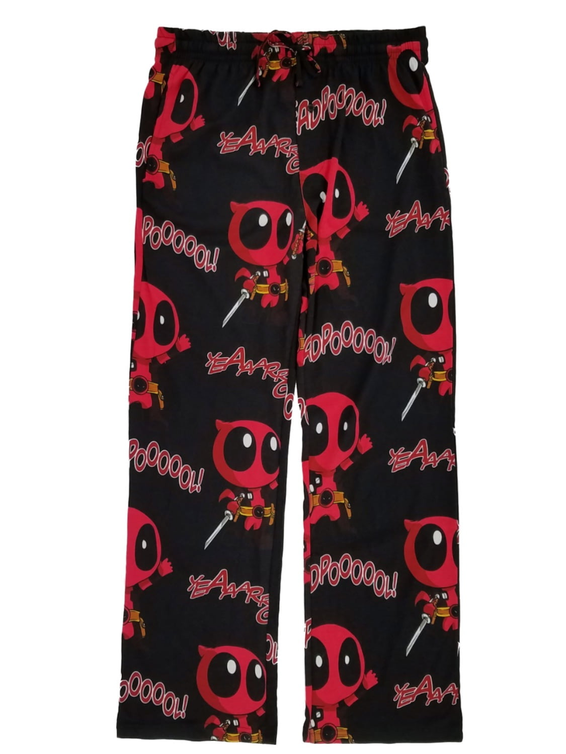 Marvel Comics Mens Black Mini Deadpool Sleep Pants Pajama Bottoms