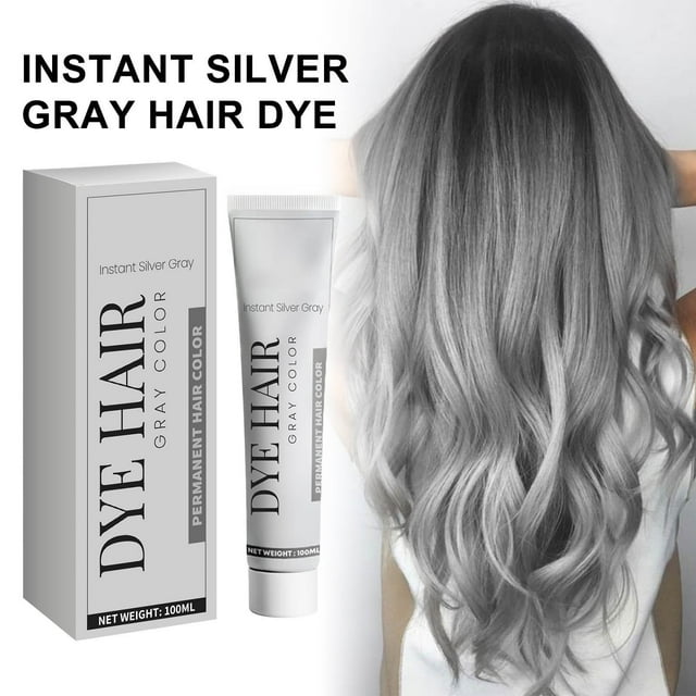 Fiudx Crema para Canas, Elegante Color Plateado, Tinte Protector, Crema Nutritiva, Efecto Plateado Duradero, Unisex, Transforma Tu Look En Bricolaje, 100 Ml