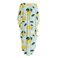 thumbnail image 5 of Xoenoiee Lemon Leaves Print Kaftan Dresses for Women V Neck Summer Swimsuit Cover up Batwing Sleeve Caftan Maxi Beach Dresses Boho Moomoo Dresses, 5 of 7