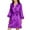 Purple 2, variant on EQWLJWE Silk Robes for Women Lace Sleeve Trim Short Satin Sleepwear Bride Robe 3/4 Sleeve with Oblique V-Neck Robes Bride Robe for Wedding Day Winter Pajamas For Women Clearance