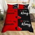thumbnail image 2 of His And Hers Bedding Set King And Queen Crown Comforter Cover For Couple Men Women Mr Mrs,Valentine'S Day Wedding Duvet Cover Gifts,Romantic Love Heart Bed Set 3 Pcs King Size（No Comforter）, 2 of 5