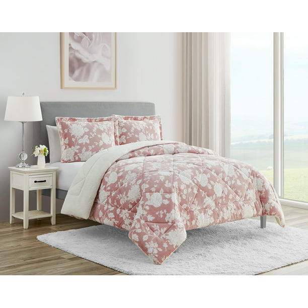 CEDAR COURT Lofty Plush Bedding Collection Floral Polyester Bedding Set ...