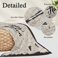 thumbnail image 2 of Happy Halloween Pillow Covers, Linen Long Throw Pillow Case, Beige Retro Farmhouse Horror Bats Cobweb Holiday Pillow Protector Decorative Cushion Cover for Living Room/Bedroom 20" x 30", 2 of 8