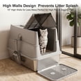 thumbnail image 2 of Extra Large Enclosed Cat Litter Boxes for Big Cats Multiple, Stainless Steel Litter Box with Lid, Metal Cat Litter Box with Mat, Easy to Clean, Silver Gray, 2 of 9