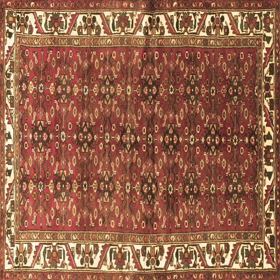 Ahgly Company Indoor Square Persian Brown Traditional Area Rugs, 5' Square