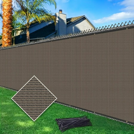 NAWAY 6 X47 Custom Size Privacy Screen Fence Heavy Duty Fencing Mesh Shade Net Cover for Wall Garden Yard Backyard Brown (We Make Customized)
