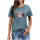 thumbnail image 1 of Mujeres Manga Corta de Verano Tops Pascua Impresa Cuello Redondo, Blusa de Moda Casual para la Primavera, 1 of 5