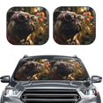 thumbnail image 2 of Rateoe Pug Wearing Sunglasses Flowers Pattern 2 Piece Car Windshield Sun Shade Foldable | Front Windshield Shade for Sun, Heat and UV Rays | Sunshade for Car Front Window-Large, 2 of 6