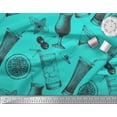 thumbnail image 3 of Soimoi Green Silk Fabric Lemon Slice & Soft Drinks Summer Designs Decor Fabric Printed Yard 42 Inch Wide, 3 of 3