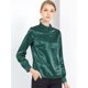 thumbnail image 2 of Allegra K Blusa Casual Volante Fruncido Botones Delanteros Manga Larga Camisa De Trabajo Para Mujer Verde Oscuro XL Unique Bargains Blusa, 2 of 6