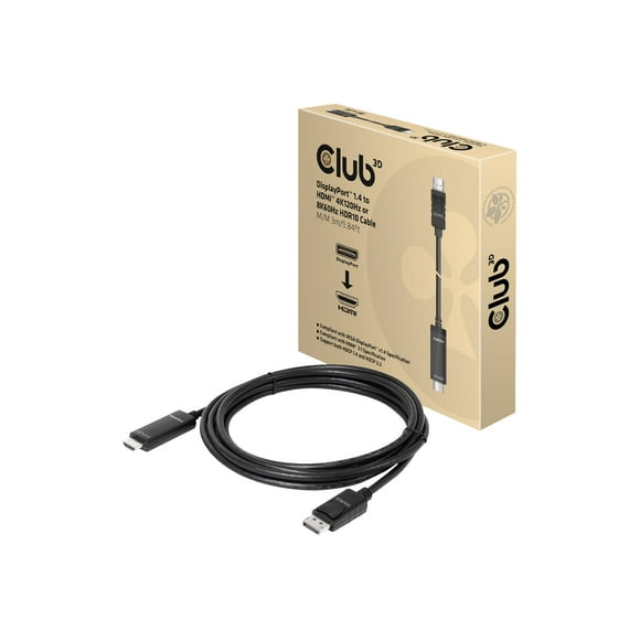 Club 3D - Adapter cable - DisplayPort male to HDMI male - 10 ft - 4K120Hz support, 8K60Hz support, support Dynamic HDR10