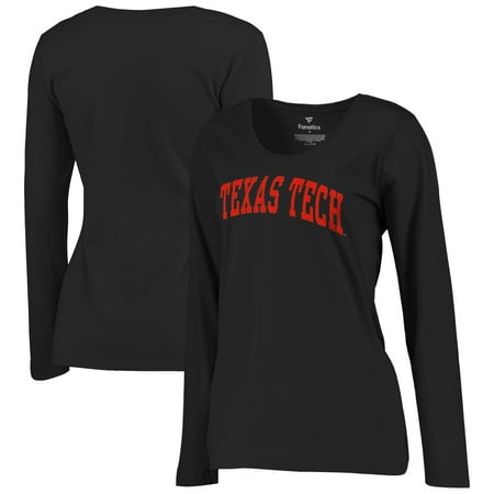 Texas Tech Colors - Texas Tech Red Raiders Women's Basic Arch Long Sleeve T-Shirt - Black