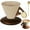 1PCS, variant on QenASHaing Elegant Conical Coffee Cup, 250ml Vintage Cone Shaped Creative Irregular Shape Retro Wood Coffee Mug with Wooden Base Saucer Set for Home Restaurant Party Office