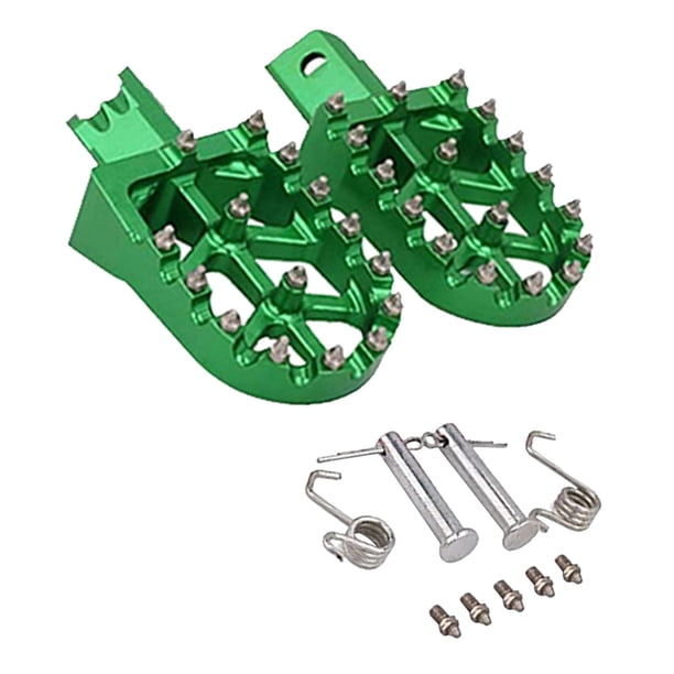 2 uds Universal motocicleta cvija Pedal almohadils de aluminio ancho Motocross verde Baoblaze Clavija de pie de motocicleta