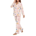 thumbnail image 3 of FOR U DESIGNS Easter Egg Rabbit Long Sleeve Button Up Pajama Set Nightwear Sets Button Front Pjs for Women 2PCS Size S Button Down Jogger Women Sleepwear Loungewear, 3 of 7