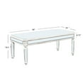 thumbnail image 2 of Rectangle Mirrored Coffee Table With Vintage Carved Elements for Living Room, Office, Silver, 2 of 8