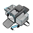 thumbnail image 2 of Transportín extensible para mascotas, transportador extensible para gatos, cómodo, transpirable, impermeable, lado suave, plegable para caminar, gris azul, 2 of 9