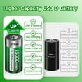 thumbnail image 6 of Palogreen Rechargeable D Battery 6-Pack 1.5V Type-C USB D Size Lithium Batteries 15000mWh Long Lasting D Cell Battery with Battery Case, 6 of 7