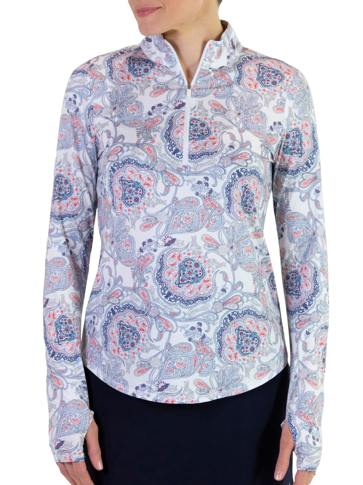 Download Jofit Women's UV Mock Long Sleeve Golf Polo - Walmart.com ...