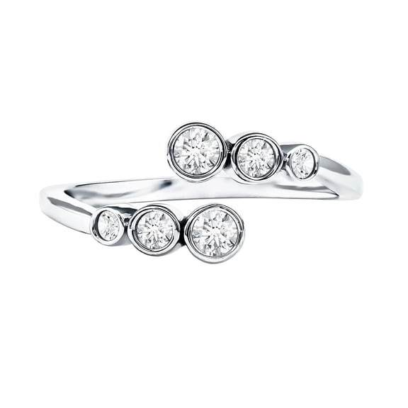 Rosec Jewels Lab Grown Diamond Promise Ring for Women - EF-VS Quality Certified - Anniversary Ring - Gift for Special Occasions, 925 Sterling Silver, US 4.00