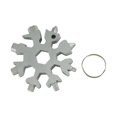 thumbnail image 1 of Multiherramienta 18 en 1 con forma de copo de nieve, miniherramienta portátil de acero inoxidable con llavero para viajes al aire libre, herramienta diaria, regalo de Navidad para hombres (plata), 1 of 5