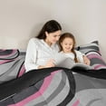 thumbnail image 5 of Feelyou Grey Pink Abstract Ombre Bedding Comforter Set, Square Circle Geometric Twin Comforter Sets, Teen Kid Child Adult Reversible Bedding Set, Super Cozy Room Decor, 2-Piece, 5 of 8