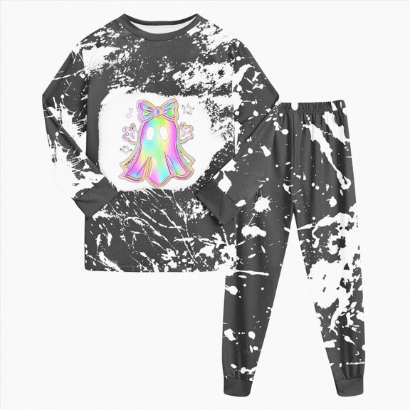 NOLDARES Kids Pajamas For Boys Skeleton Glow-in-The-Dark Cotton Toddler Halloween Outfit Boys and girls(Black,7Y)