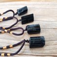 thumbnail image 3 of Yesbay Men Women Black Faux Tourmaline Stone Pillar Pendant Rope Necklace Jewelry Gift-Black, 3 of 7