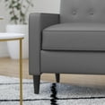 thumbnail image 6 of Merrick Lane Recliner Chair Light Gray Mid-Century Modern Faux Leather Tufted Upholstery Ergonomic Push Back Living Room Recliner, 6 of 12