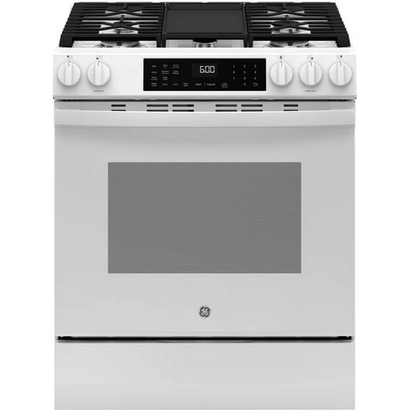 GE 30" Slide-In Front-Control Convection Gas Range with No Preheat Air Fry GGS600AVWW