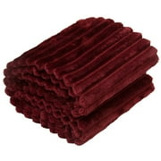 Flannel Fuzzy Toddler Blanket Ultra Fluffy Warm Soft Baby Plush Blanket 30"x40", Wine red