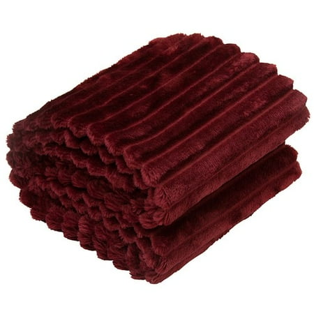 Flannel Fuzzy Toddler Blanket Ultra Fluffy Warm Soft Baby Plush Blanket 30"x40", Wine red