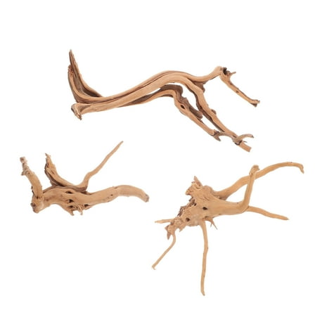 3Pcs Fish Tank Driftwood Adornments Natural Driftwood Crafts Reptile Tank Driftwood Ornaments