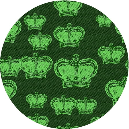 

Ahgly Company Indoor Round Patterned Dark Forest Green Area Rugs 6 Round